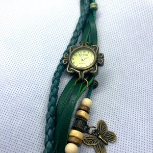 Emerald Green Genuine Leather Watch✨